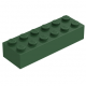 LEGO kocka 2x6, sötétzöld (2456)